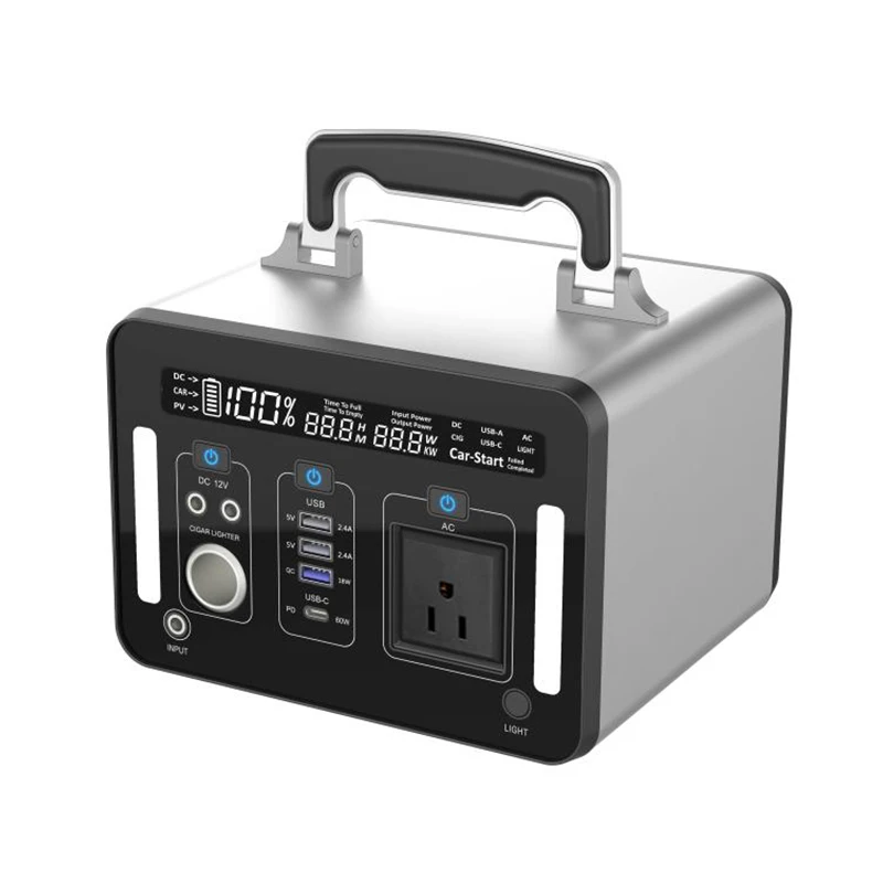 1039Wh 280800mAh Portable Power Station with  LED light, AC Outlet,PD 60W, Solar Generator for Outdoor RV/Van ping, Emergency
