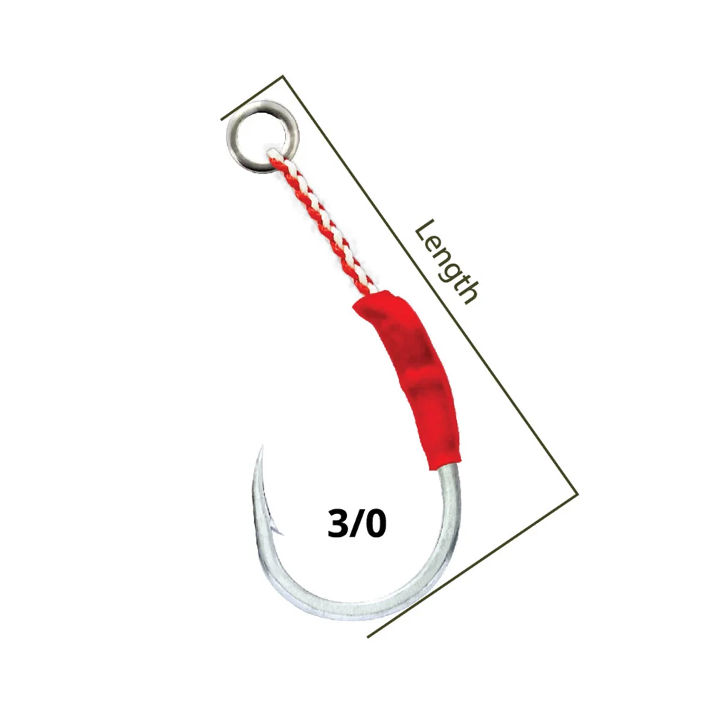 Jig assist hooks Size 3/0 - 5/0 - 7/0 - 9/0 -11/0 Single assist jigging hooks RELIX Jigging Assist Hook