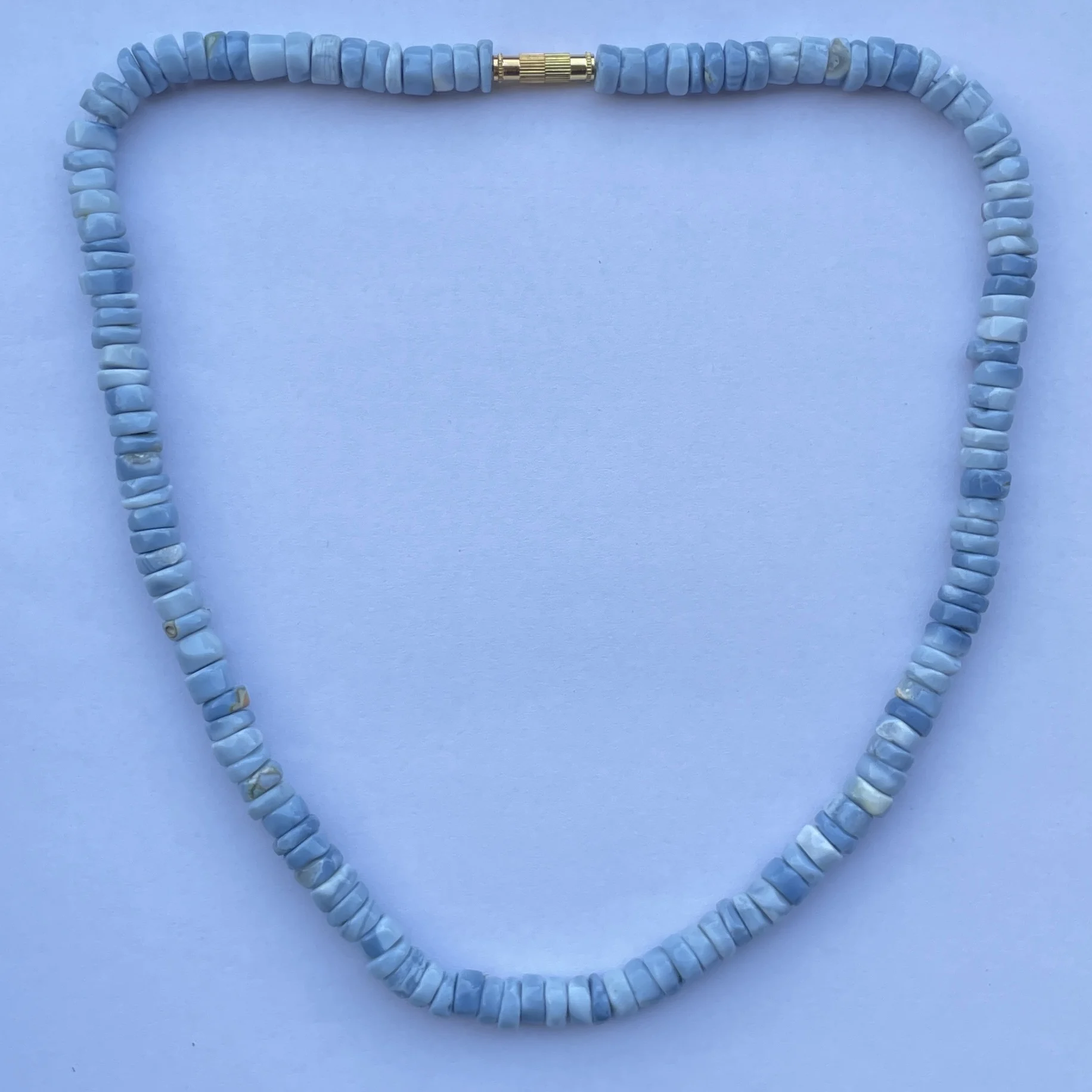 Natural Blue Opal Smooth Heishi Tyre Trending Gemstones Beads Necklace Jewelry at Wholesale Best Price from Supplier Online Shop