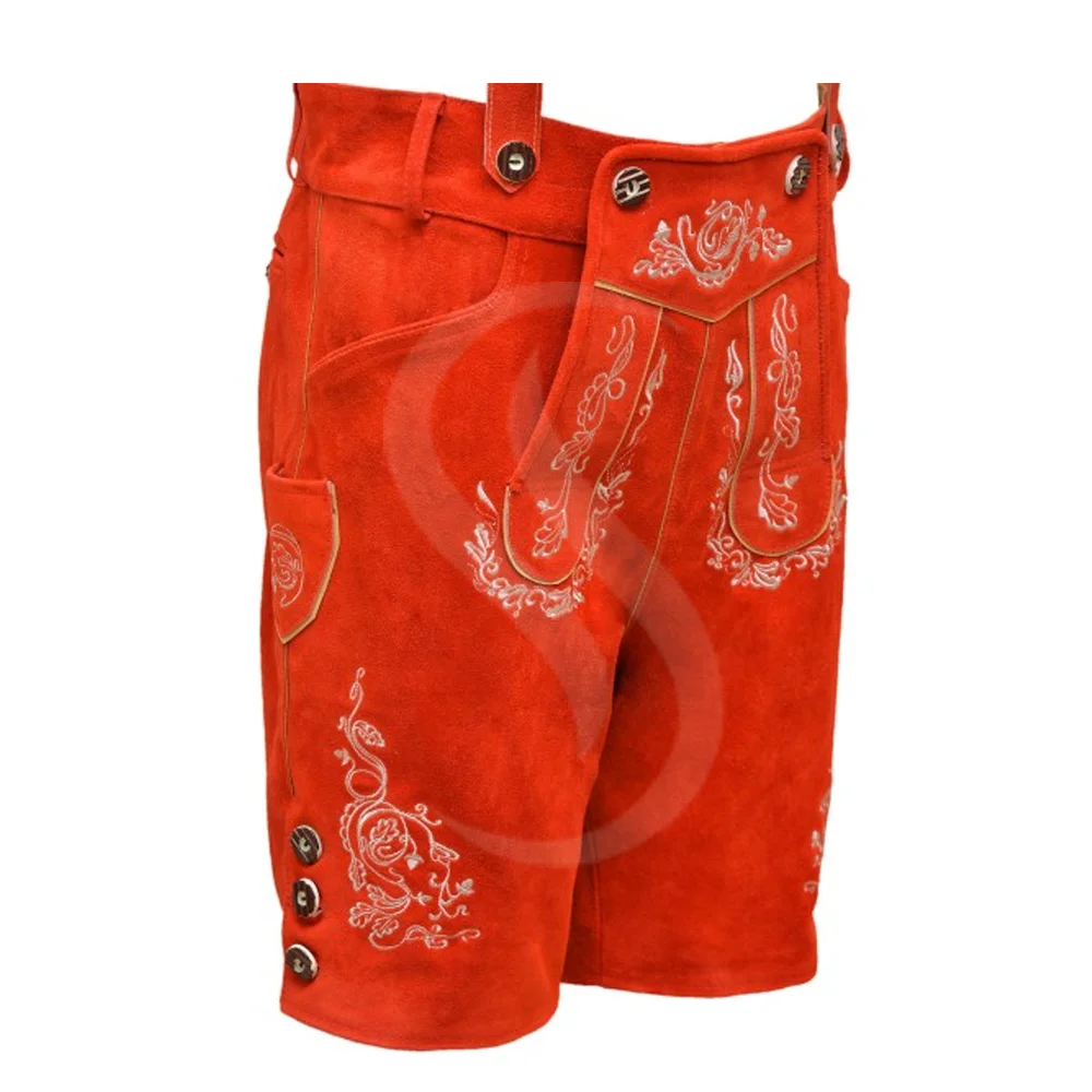 new design Best Quality German Trachten Lederhosen Shorts 2024