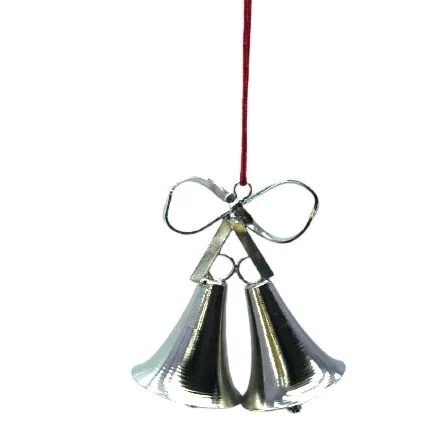 NEW UNIQUE DESIGN LINER JINGLE BELL NICCKLE CHRISTMAS HANGING ORNAMENT IRON CHRISTMAS DECORATION BALL