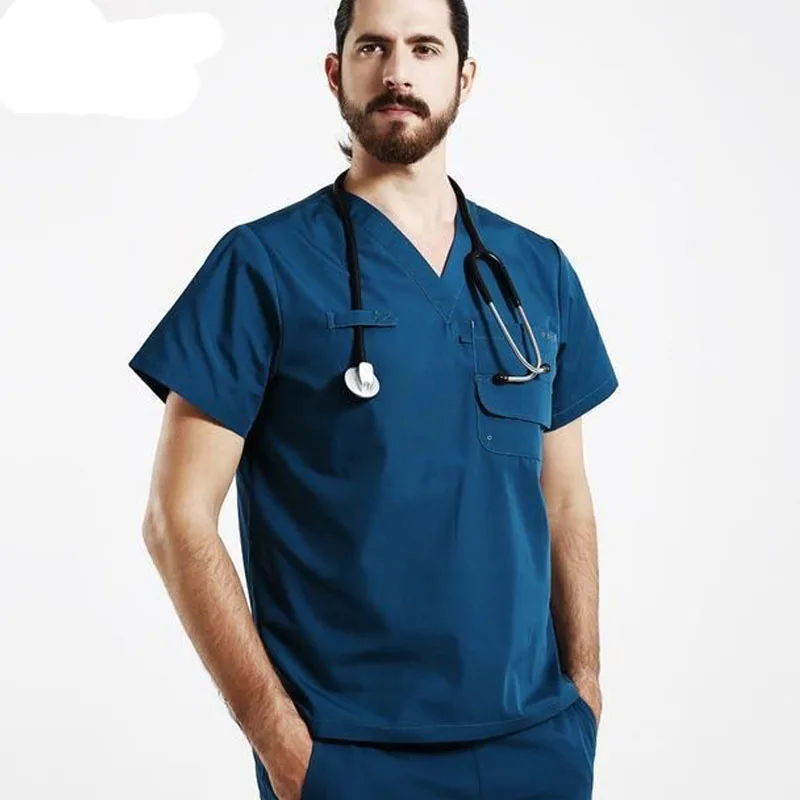 Scrub Men Scrubs Men Set Cheap Stretchy Spandex V Neck Hospital Uniform