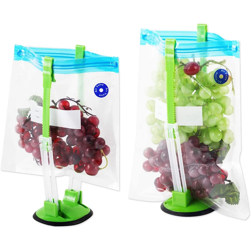Baggy Rack Sandwich Bag Racks Holder Food Storage Bags Clip for Food Prep Bag Baggy Rack Stand Foldable Plastic Customized Logo