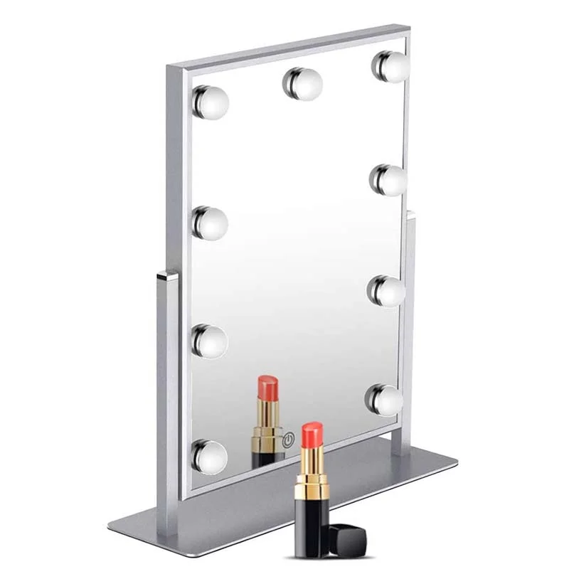 Fashion modern luxury style bathroom table top vanity mirror with led light makeup Mirror table mirror
