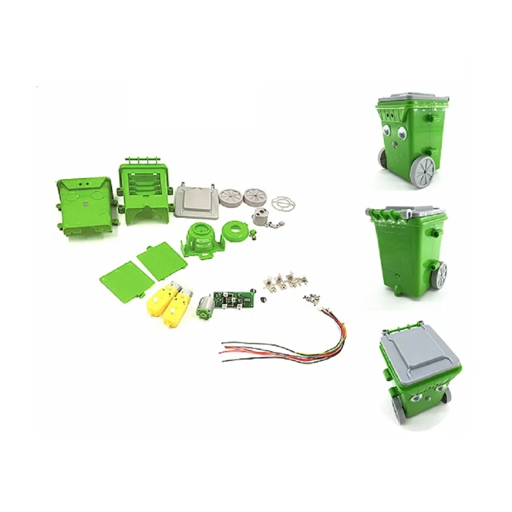 Self assembly toys education DIY rubbish bin robot kit