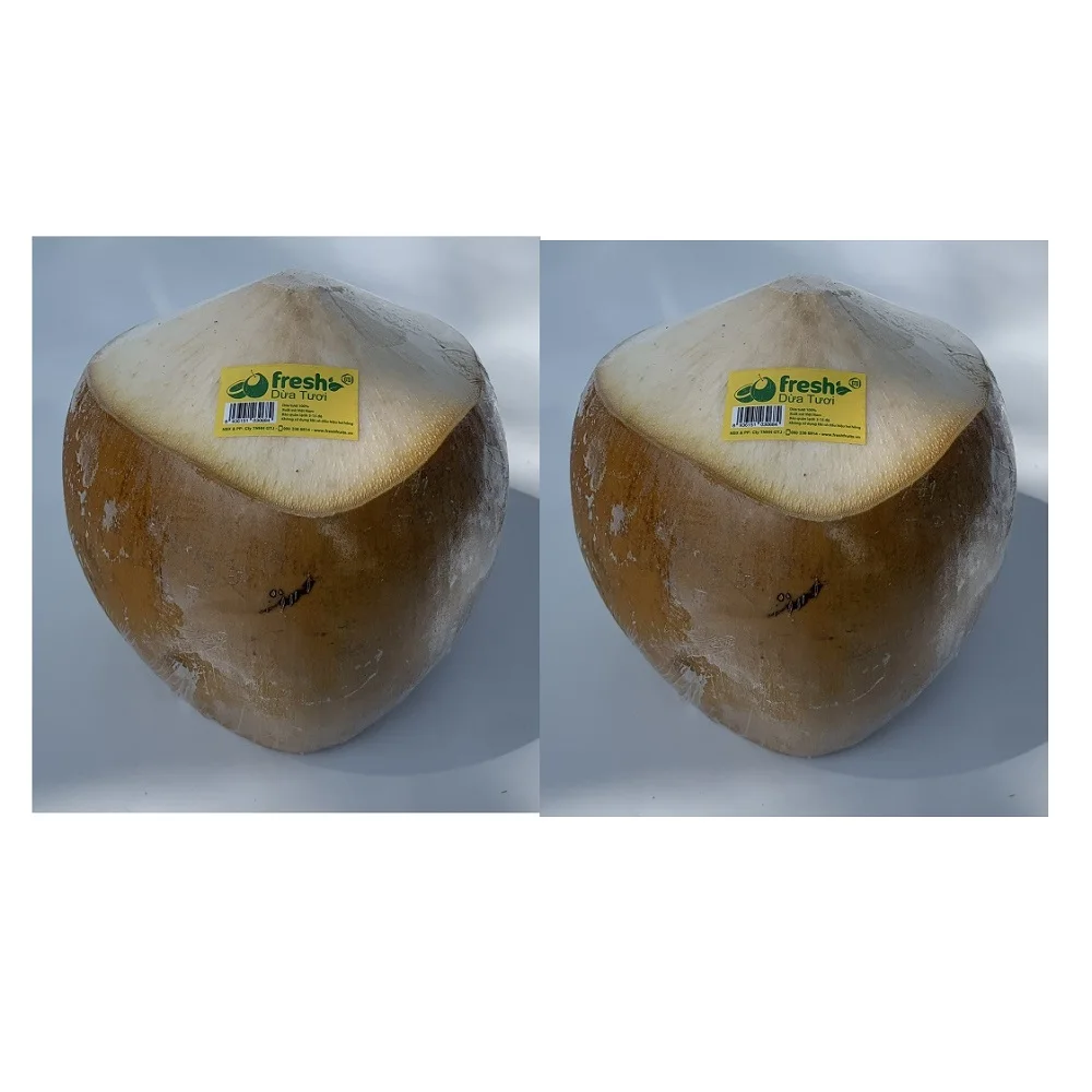 Vietnam Tropical Fruit And Semi-Husked Pulf and Shell Hat Cut Shape Exporter From Vietnam Young Coconut