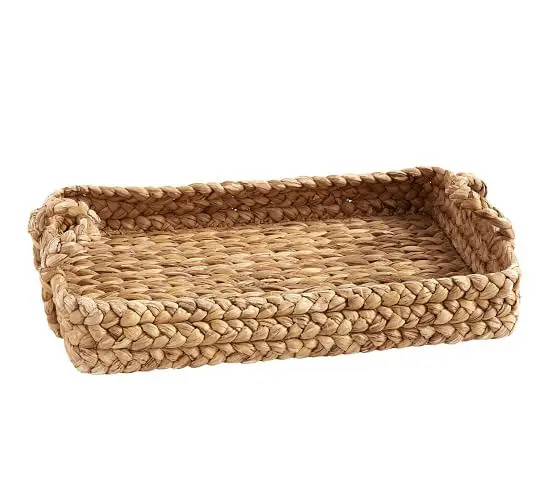 High Quality Customized Shape and Color Hometrend Water Hyacinth Tray For Sale In Viet Nam