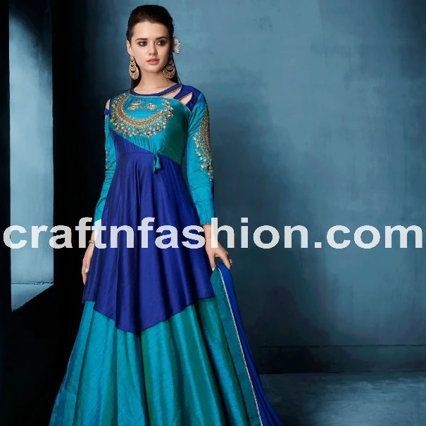 Exclusive Designer Gown - Party Wear Indian Designer Gown - Floor Touch Dress - Indian Ethnic Wedding Wear Dress