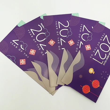 Customized Design Red / Purple Packet Custom Printing Ang Pao for Chinese New Year or Any Festivals