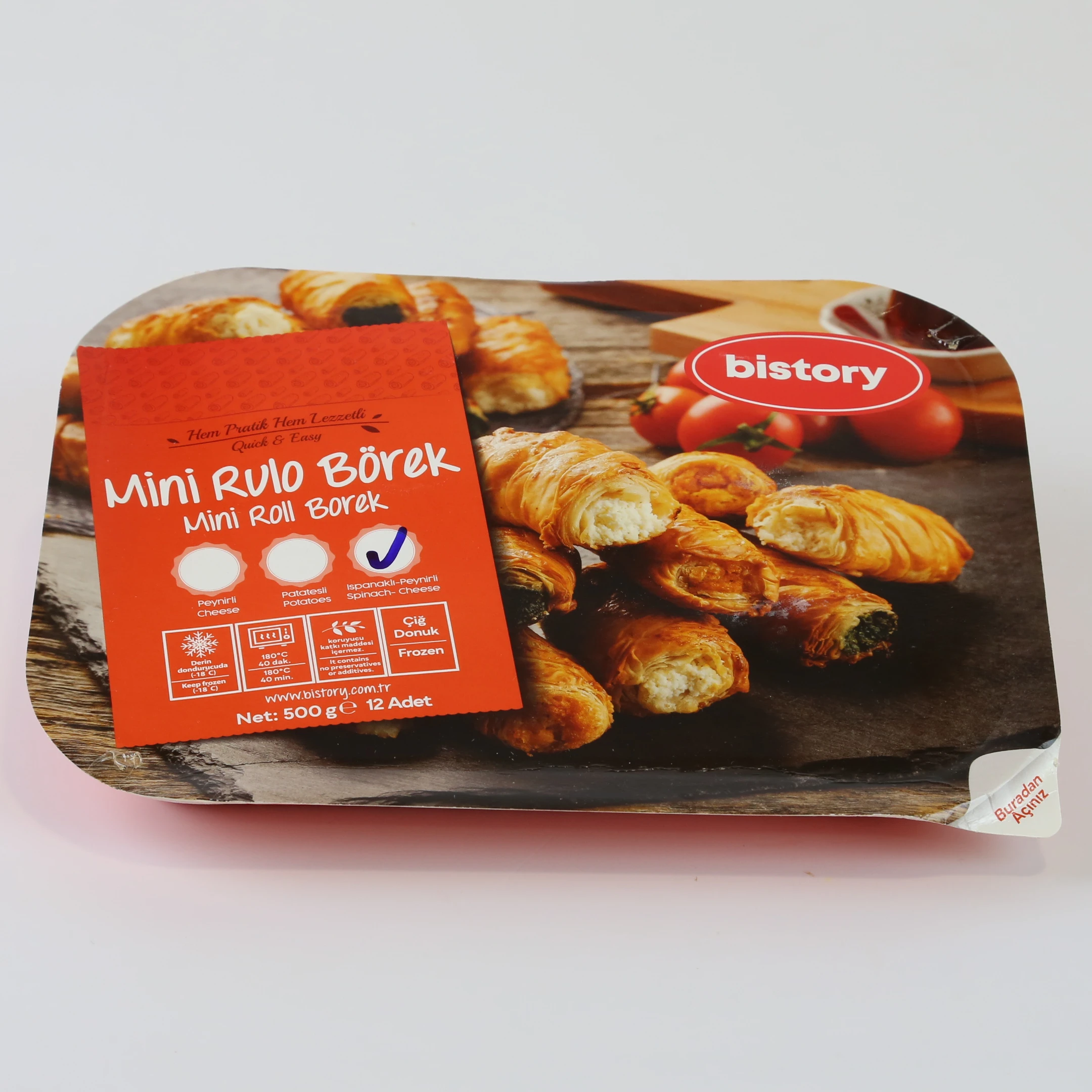
Mini Pastry Rolls with Spinach-Cheese | Mini Rulo Borek Ispanakli Peynirli Termoform (500 G) 