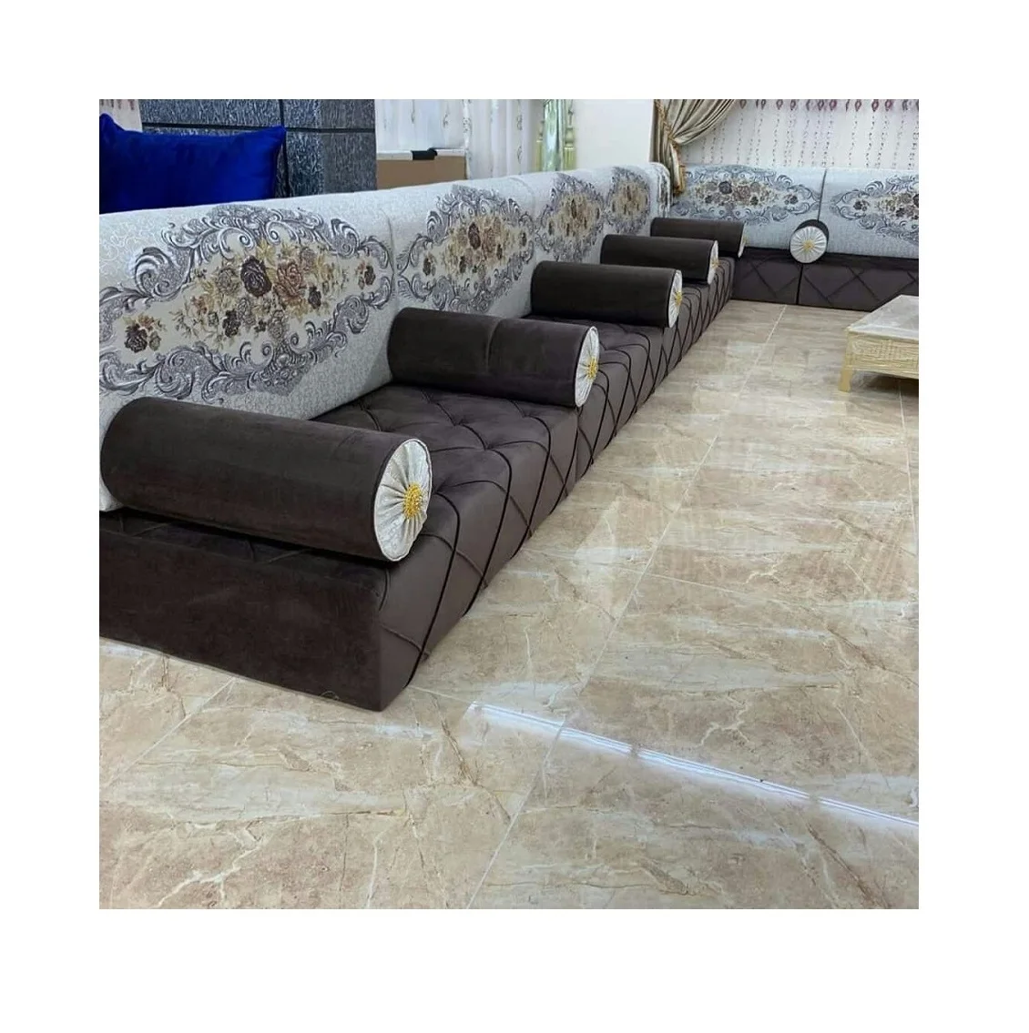 Arabic Majlis  Moroccan Majlis  Majlis Design   |  Customization Possible   L Shaped Arabic Floor Sofa Set    U Shaped Arabic