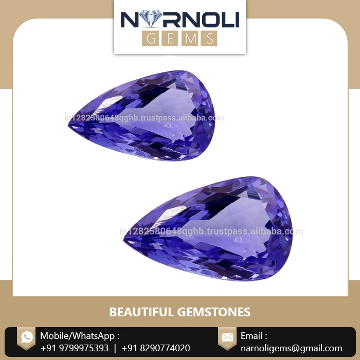 High Grade Excellent Quality Tanzanite Pear Shaped Faceted 13 X 8 mm Semiprecious Gemstone For Sale
