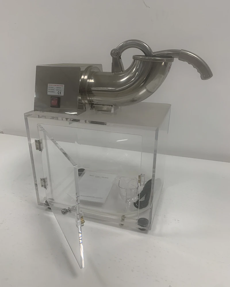 Electric Stainless Steel Snow Cone Maker Automatic Ice Crusher Machine Kitchenware with Customized Logo for Household Use