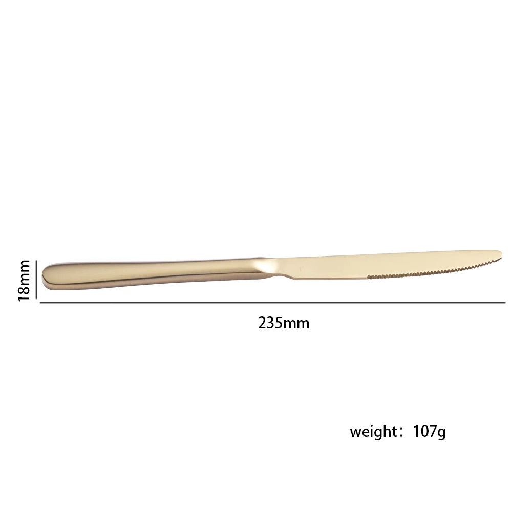 Hotel Supply Free Sample Knife Spoon Fork Flatware Sets Polished Luxury Gold Plated Cutlery Set