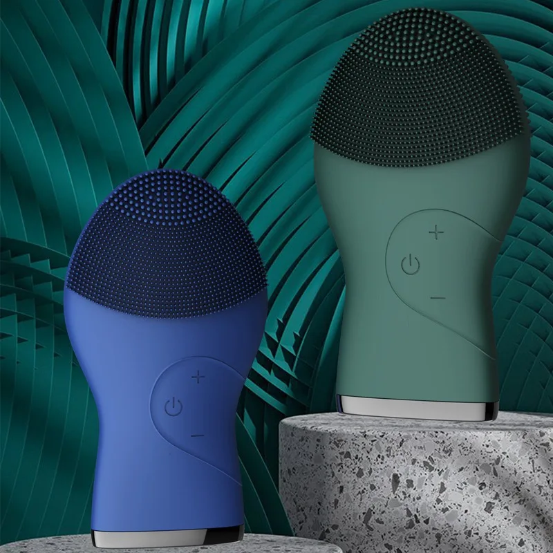 Ultrasonic Mini Portable Rechargeable Face brush Private Label Waterproof Sonic Electric Silicone Facial Cleansing Brush
