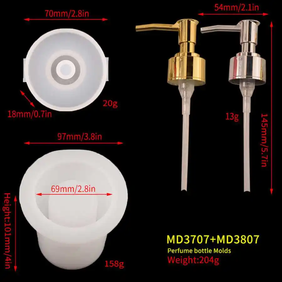 Силиконовая форма для эпоксидной смолы в бутылке с 2 помпами Диспенсер эфирного масла бутылки духов литье формы рукоделия