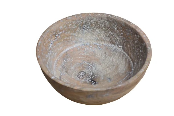 Custom Handmade Acrylic Vintage Wooden Bowl with Whitewash finish For home & Kitchen use Table Signs Business