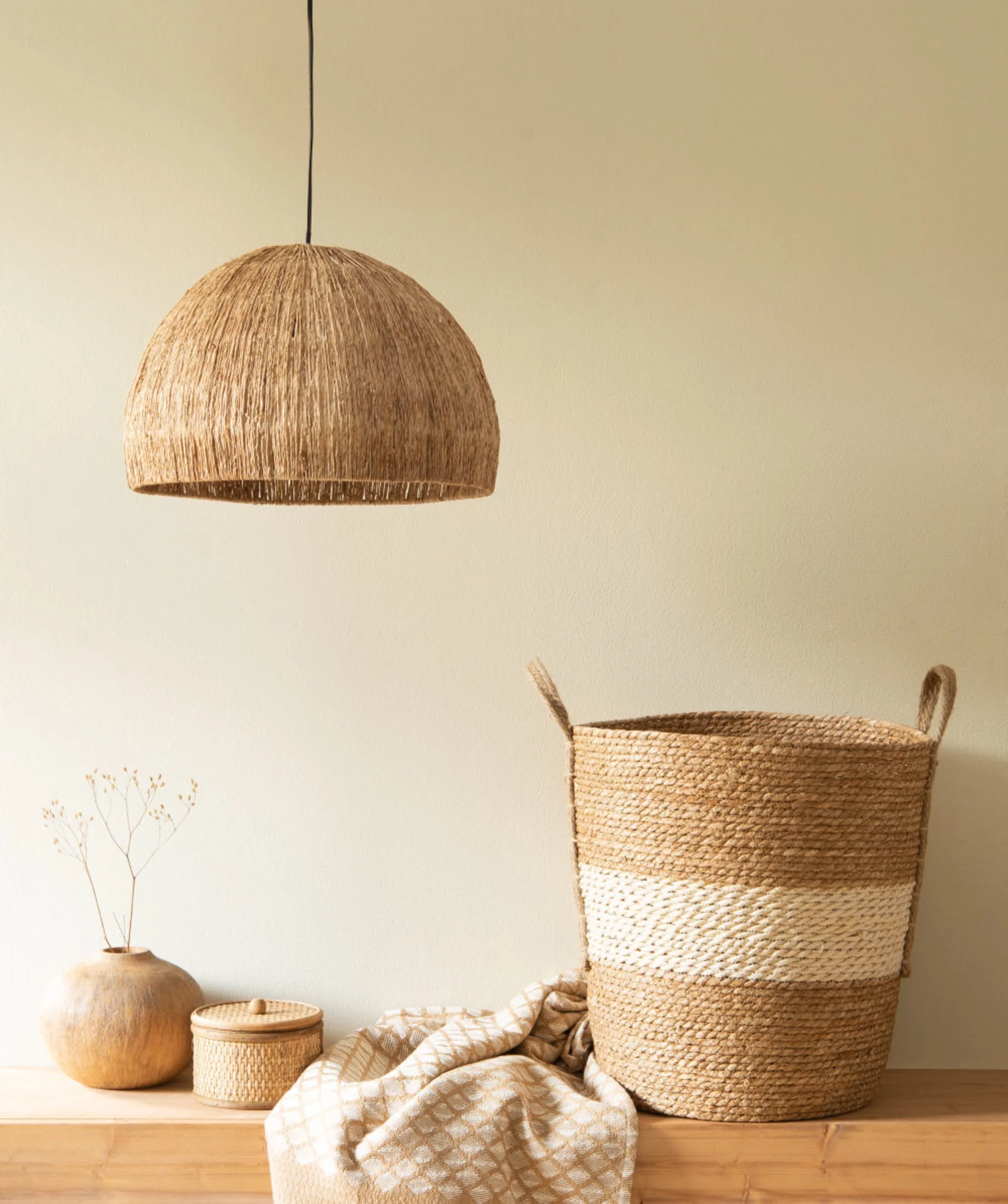 2 layers glass-hour shape seagrass chandelier hand woven lamp vintage jute pendant lights from Vietnam