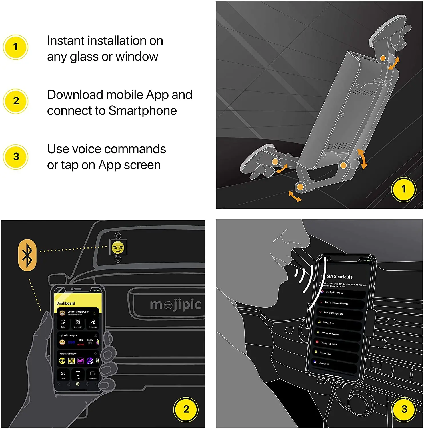 Branded  Smart And Simple Wireless Emoji Display Also A  Wireless control through the mobile Apps  Model Number mj1901 From USA