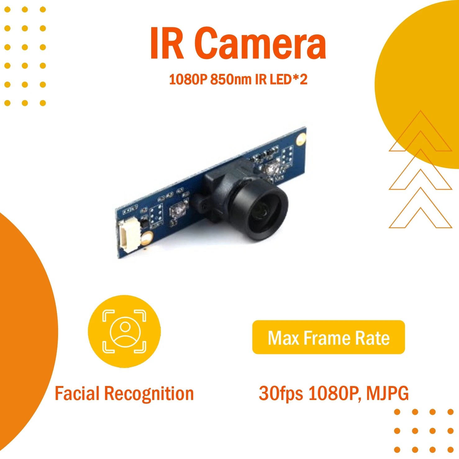 Adjustable Infrared Night Vision Camera w/ IR Lights For Raspberry Pi