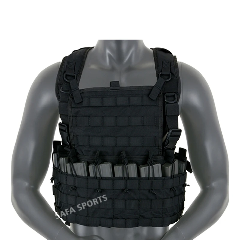 lightweight Tactical chest harness Tactical chest rig vest adjustable X harness with 5.56 9mm mag pouches
