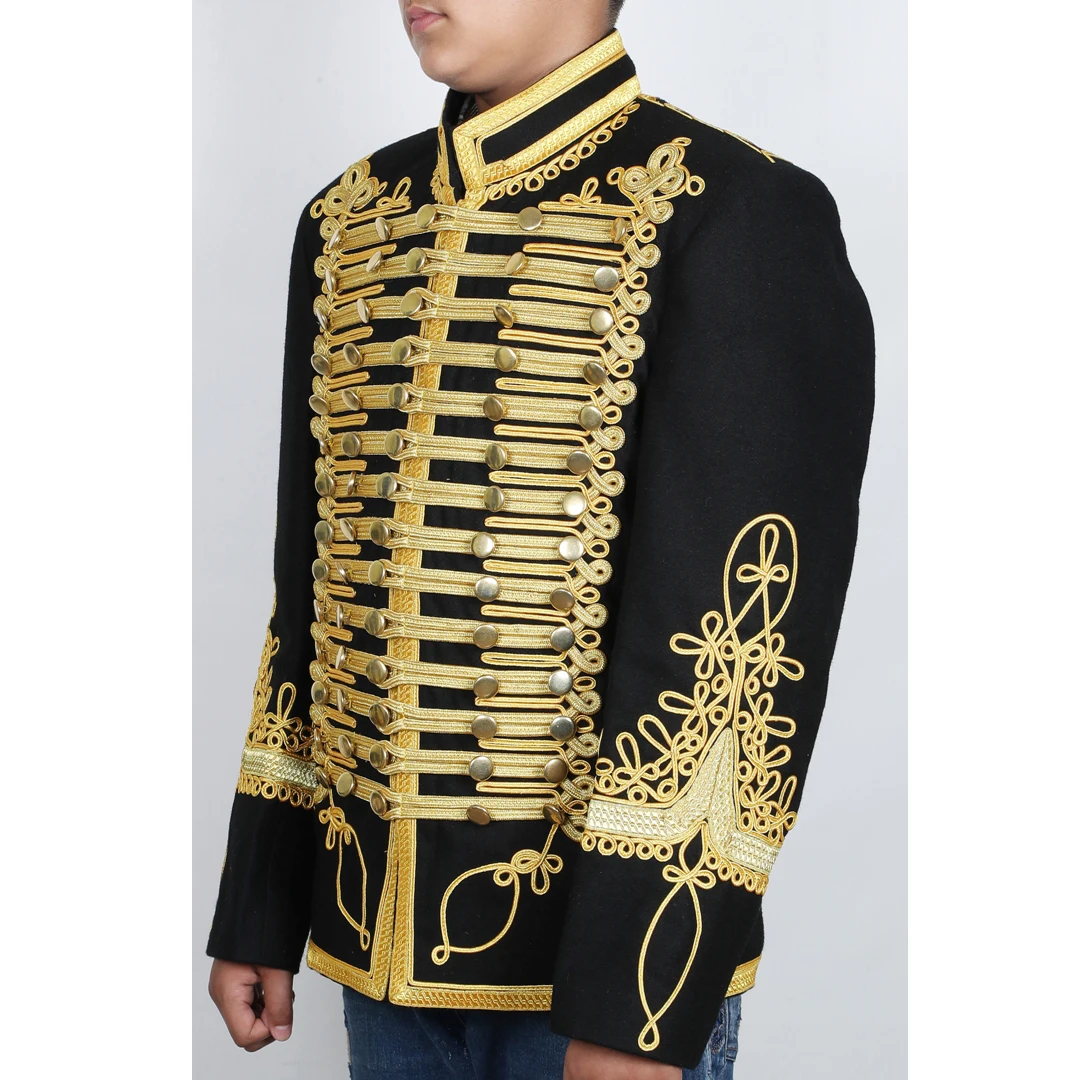 
Unisex Gothic Steampunk Black Parade Military Marching Band Jacket Goth Punk Emo Argyl Jackets Royal Air force uniforms 