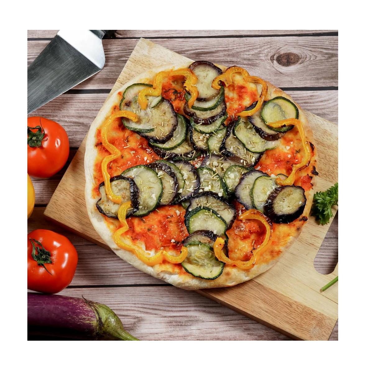 High Quality Wholesale Fluffy and Chewy Salty Baked Normal Individual vacuum bag Frozen Ratatoulle Pizza 9'