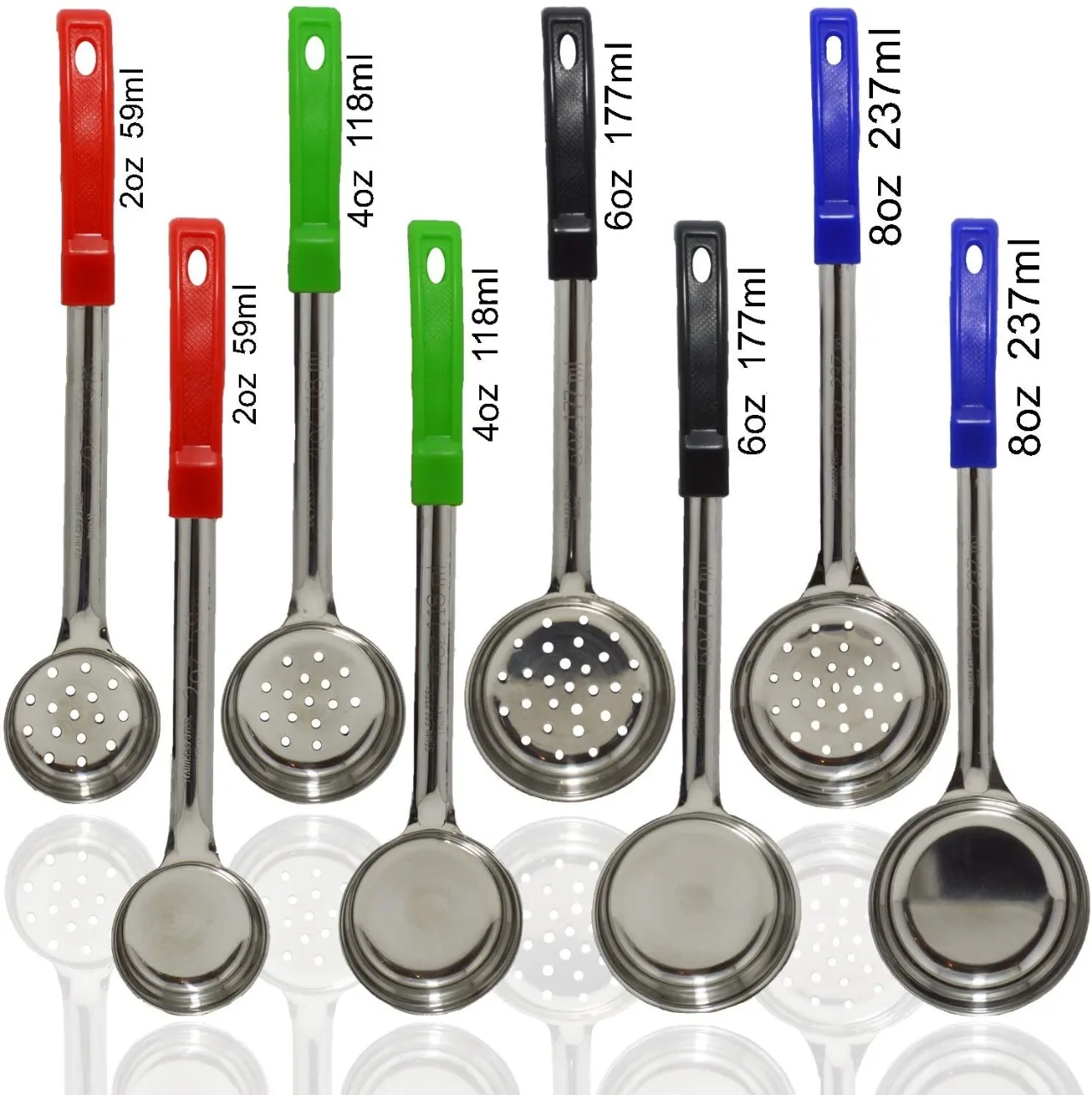 Portion Measuring Spoon Factory Direct Stainless Steel Kitchenware Utensils Colander Ladles Cheap Strainer Control Colour Coded