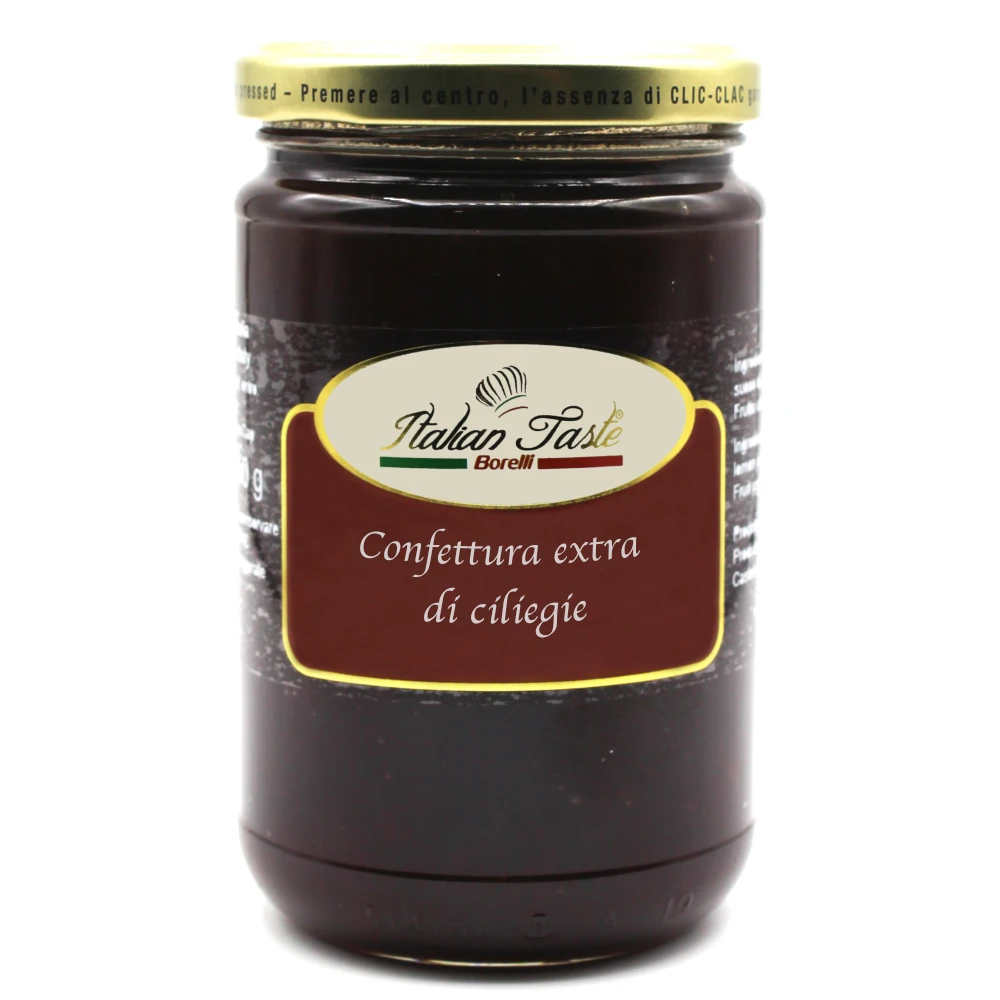 High quality 350 g Extra 95% cherries jammason jar Made in Italy NO GMO italian fruit jam for dessert