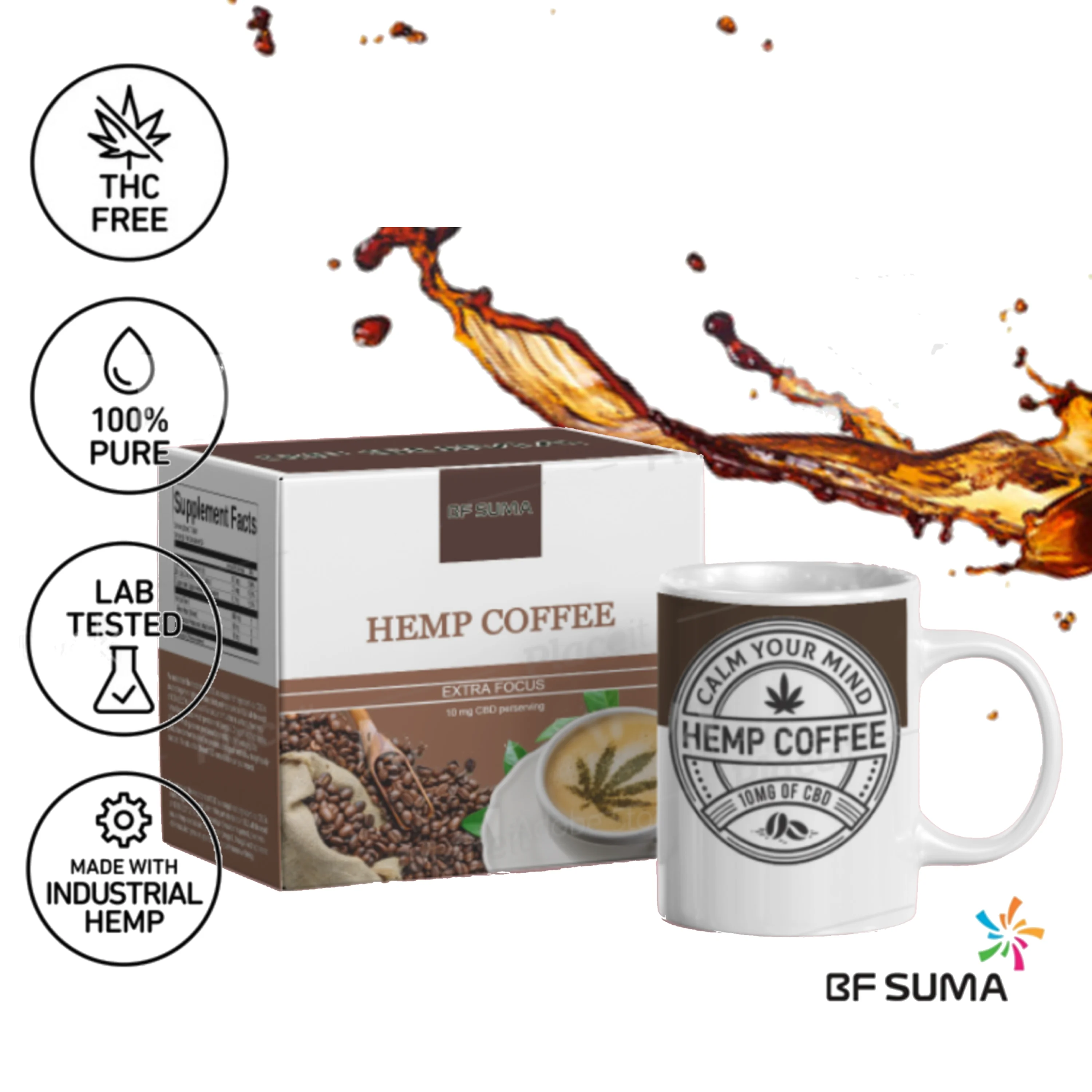 
Hemp Extract CBD infused Coffee Instant Coffee Powder Broad Spectrum Lab Tested NO THC 