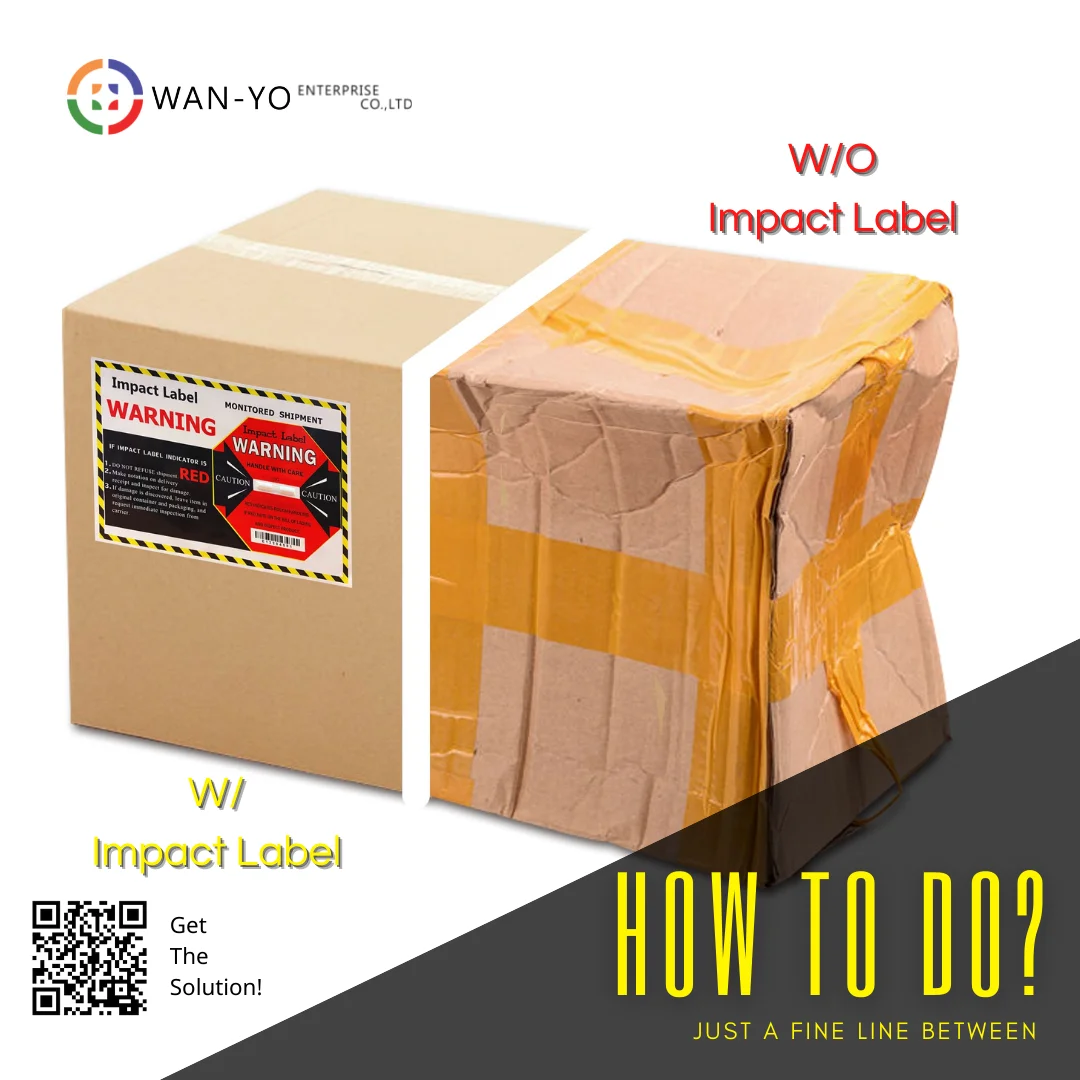 WAN-YO Impact Label Shock Indicator Sticker for Impact Monitor ( Shock Sensor for Shipping )