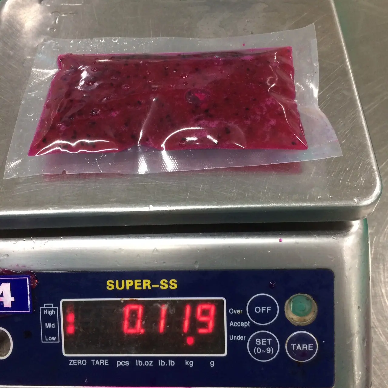 100% чистый замороженный питая пюре из Вьетнама 1,3 долл. США/кг FOB для чаши Acai