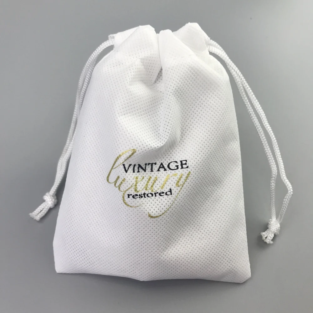 Custom your design screen Printed Drawstring non-woven bag Dust Bag