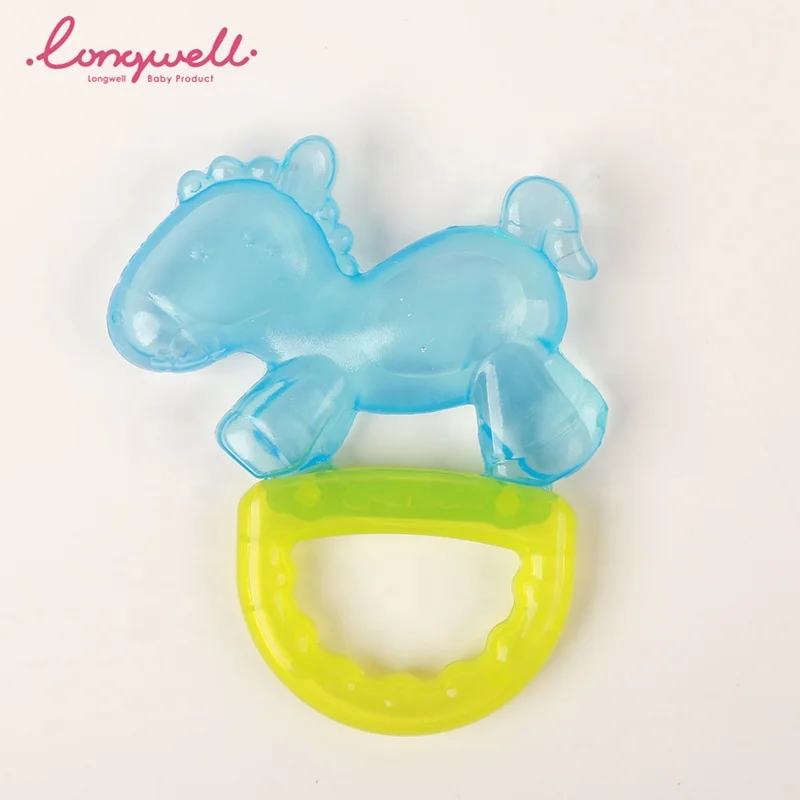 Ningbo Longwell Newborn Teething Infant Rattle Toy EN71 BPA Free EVA Water Filled Baby Teether Animal Horse Rattles And Teethers