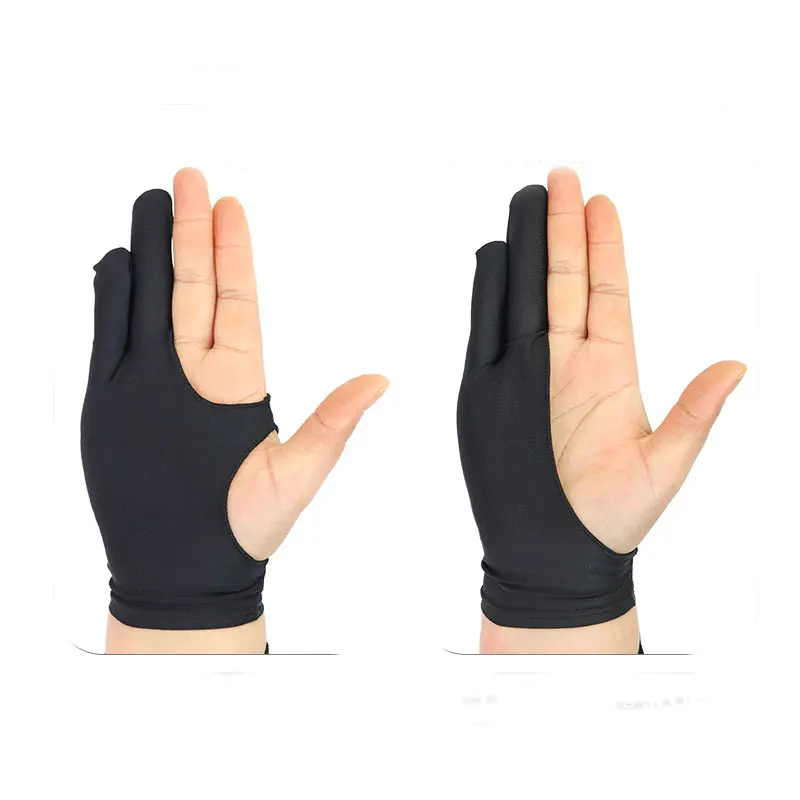 Mikailan XS/S/M/L  Black Artist smudge guard Glove Two Finger Drawing Glove Reduce Friction Great for Right & Left Hand