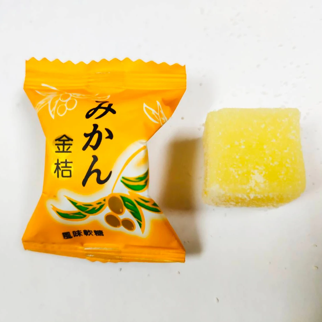 new Halal snacks orange fruit flavor soft candy sweets bulk