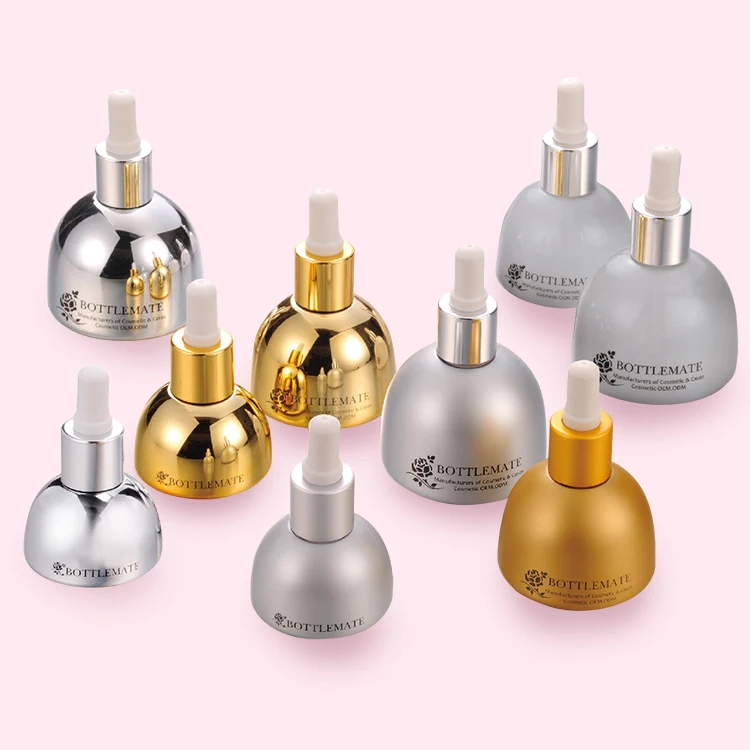 fancy custom color conical glass dropper cosmetic packaging bottle