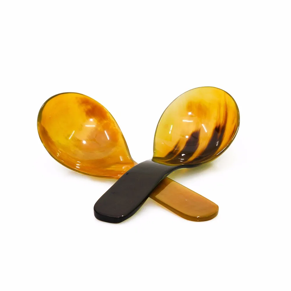 Handmade Accessories Silica Wood Stainless Bamboo Metal Buffalo Horn Spoons for Home Use for Coffee Tea Ice Cream Measurements