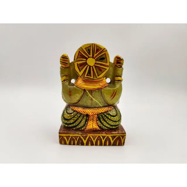 Religion Art 2022 Dark Green Aventurine Painting Ganesh Lord Ganesha Vinayaka Ganapati Statue  Painting