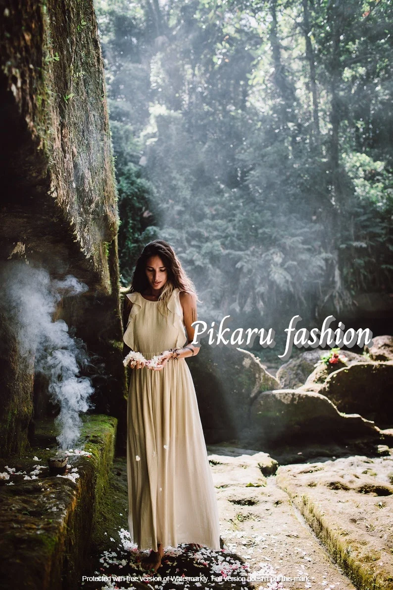 Hot Selling Dresses Linen Cotton Women Dress Sleeveless Fashion Long Maxi Bohemian Fancy Ladies Clothing