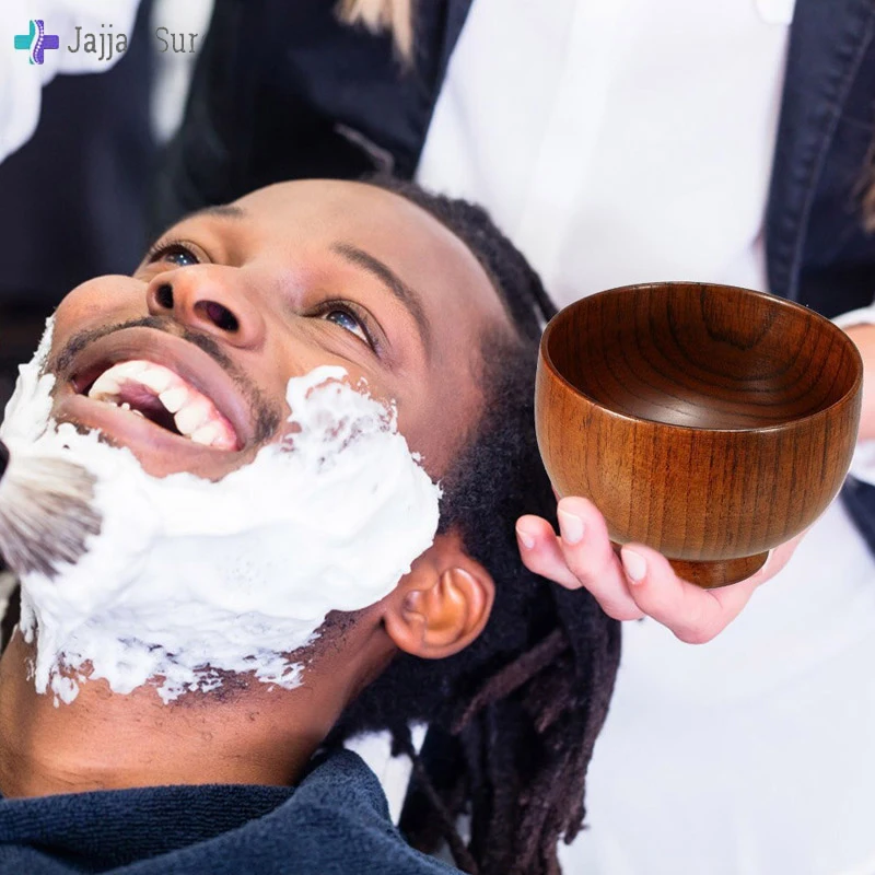 Stainless Steel Beard Shaving Brush Animal Hair Metal Bowl Manual Stirring And Foaming