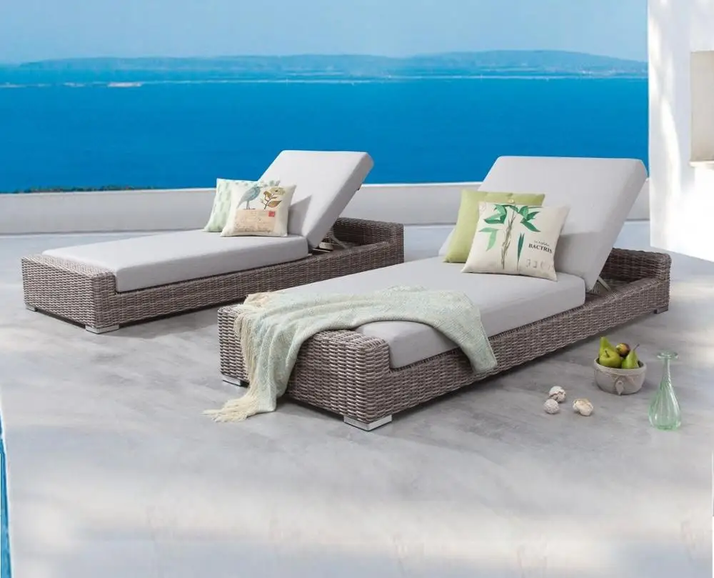 
Wicker Rattan Outdoor Patio Garden Lounge Chaise Sunbed /Sun Lounger Pool Club/ Daybed Swimming Pool Furniture 