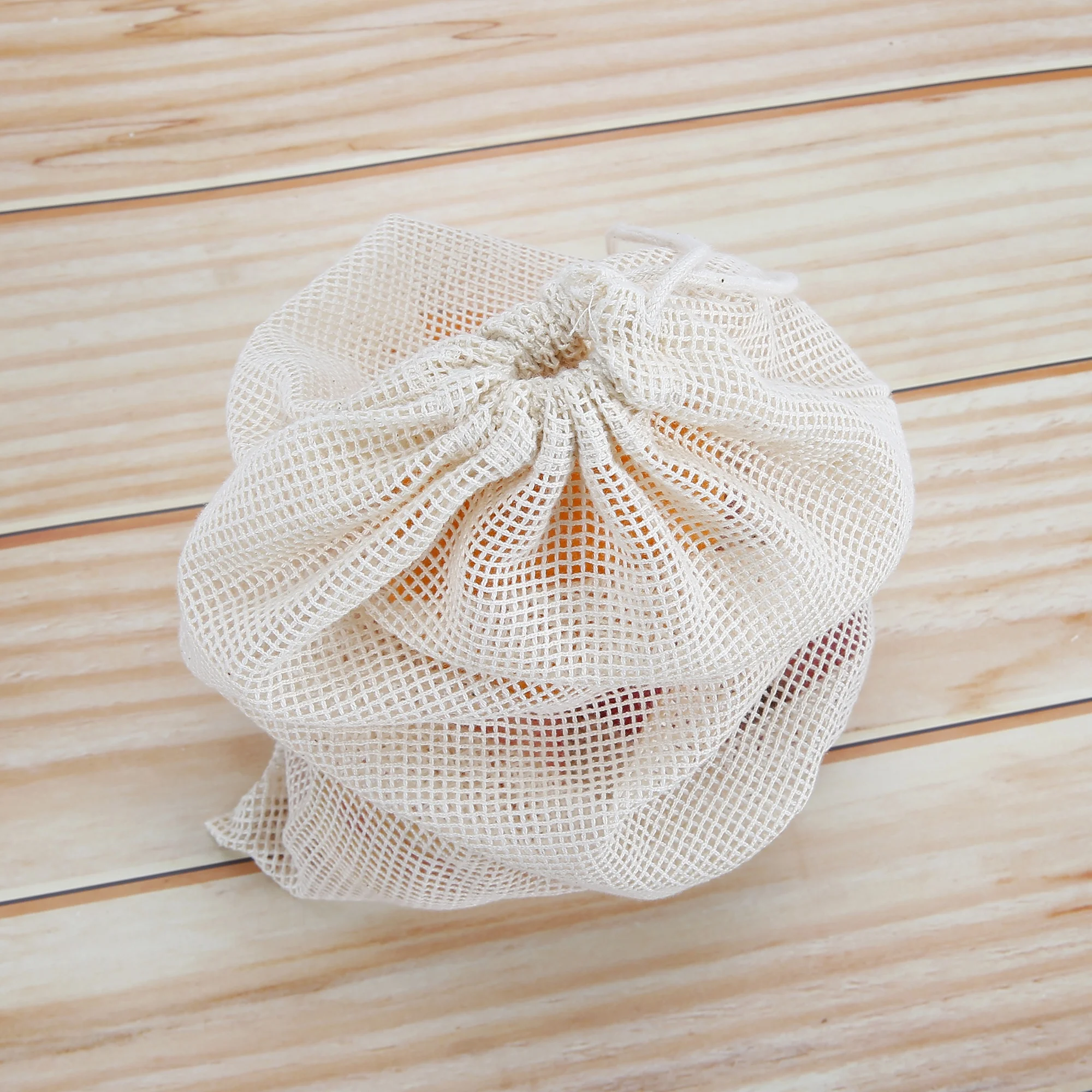 Невероятная большая многоразовая складная сумка для покупок натурального цвета из хлопка с двойной прострочкой для фруктов и овощей