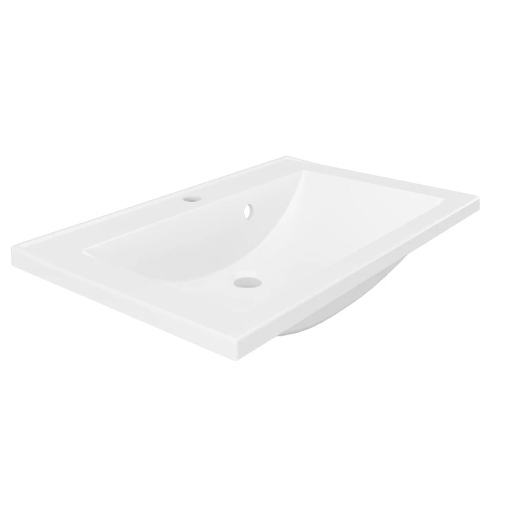 Vanity Sinks with Mixer Tap Hole, Bathroom Basin Engineered Stone Paola Roma 700 / 500 / 580 / 750 Countertop Sinks Marble RU