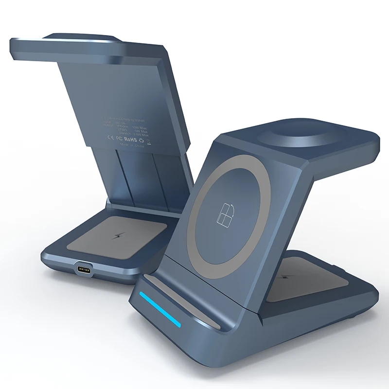 The New Design Adjustable Faster Automatic Charging Station Promotion charger wireless 3 in1