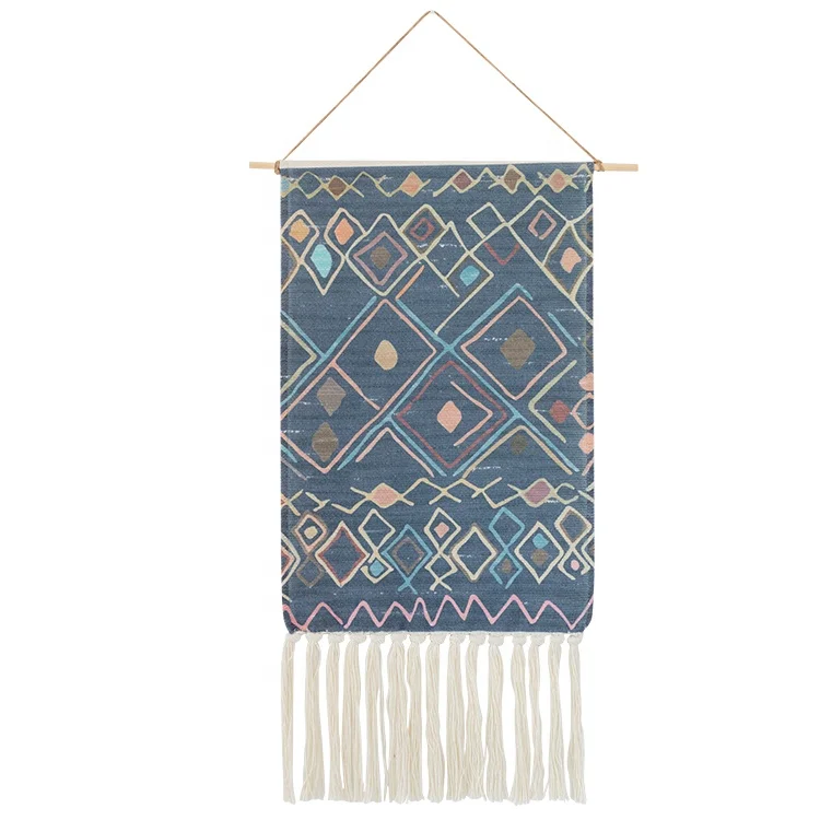 Custom Modern Minimalist Home Decor Black Cotton Woven Wall Hanging Tapestry Other Home Decor Printed Wall Decor Tapestry