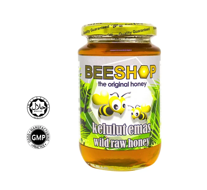 Hot Selling Malaysia Eco Bee Kelulut Emas Golden Stringless Bee Wild Raw Honey Halal GMP Certificate & 100% Original Honey 450g