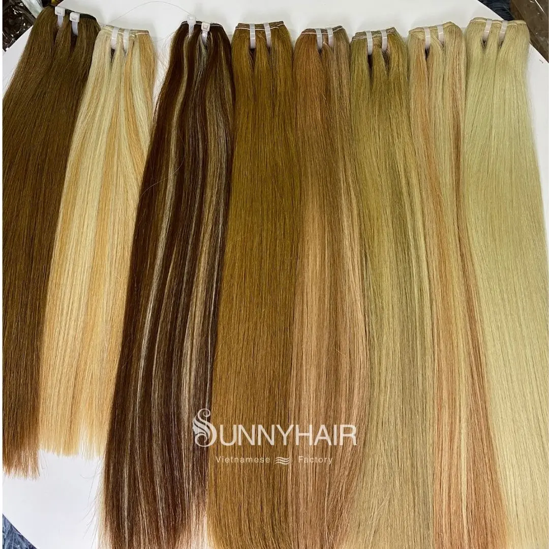 Hair Extensions Fashion Color 4 Ash/613 Machine Weft Human Cambodian Hair Extension From High Quality Vietnam Wig Manufacturer