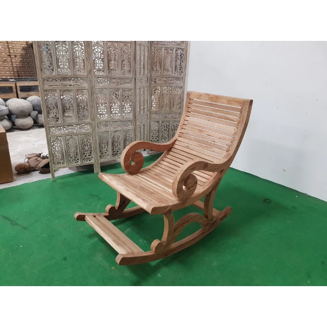 Vintage STYLE TEAK Wood Rocking Chair Outdoor Patio RELAXING Chair Home Decoration Rocking Chair TRADITIONAL Armchair Solid Wood