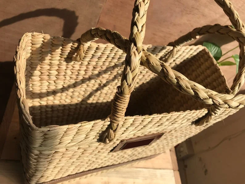 Миниатюрный вязаный клатч из соломы и гиацинта с верхней ручкой женская модная сумка на талию для путешествий работы